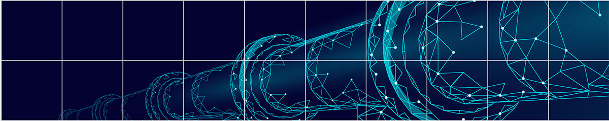 A digital outline of a pipeline.