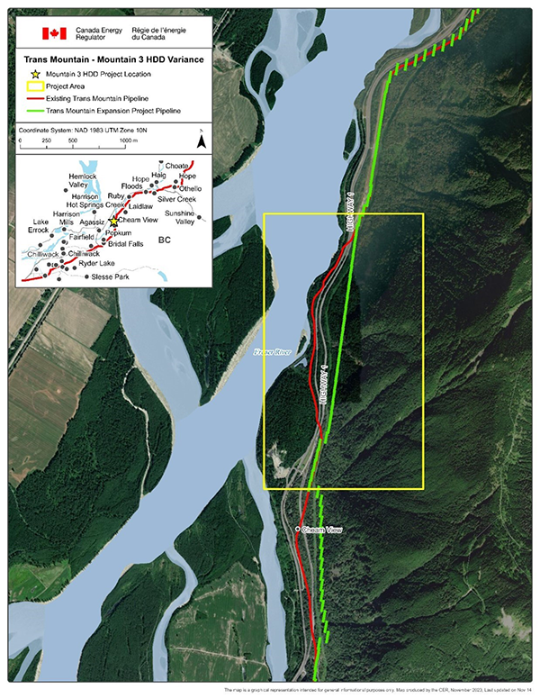 Emplacement de la modification – FDH sur le tronçon Mountain 3