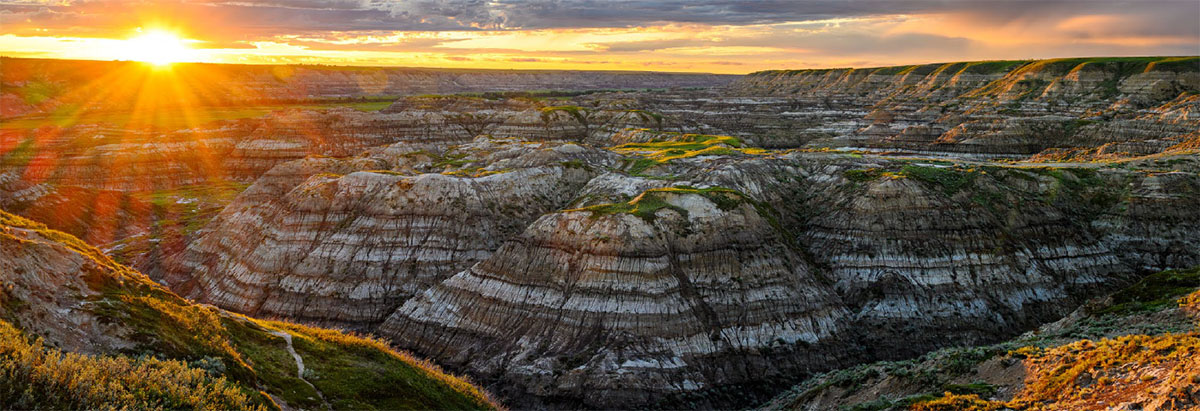 Badlands au coucher du soleil