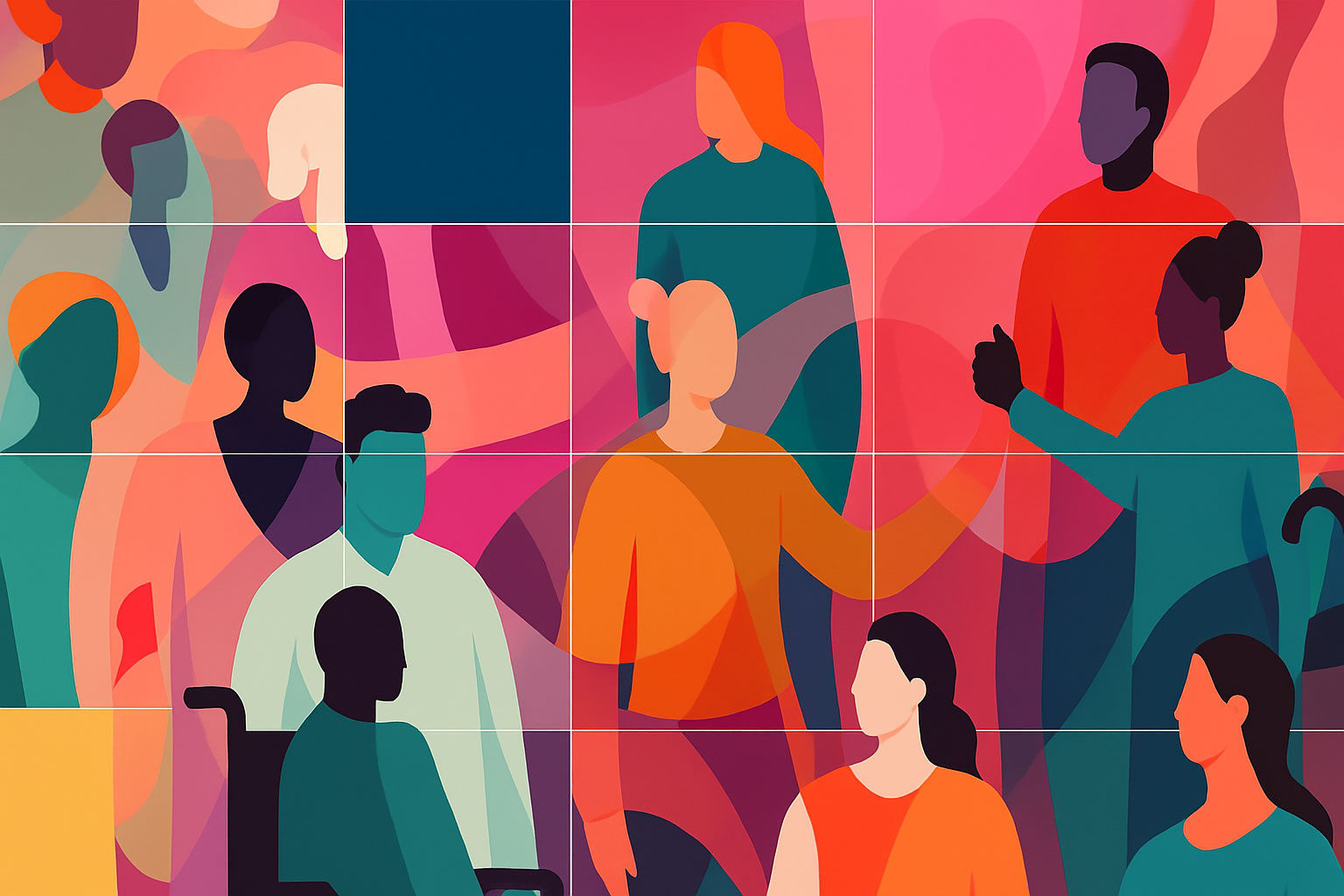 an abstract image of different people