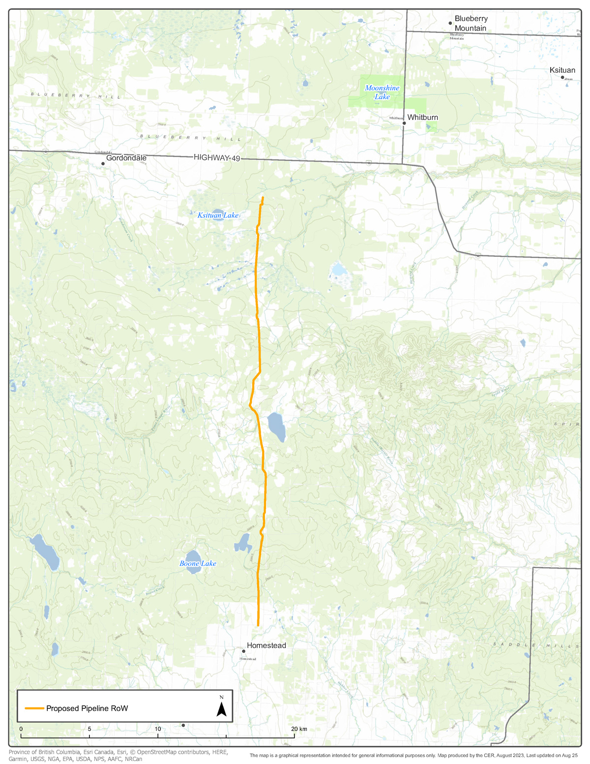 NOVA Gas Transmission Ltd. &ndash; Proposed Pipeline RoW map