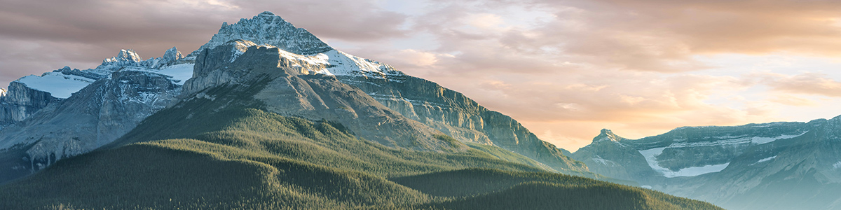 Saskatchewan River Crossing during autumn golden hour of the Icefields Parkway
