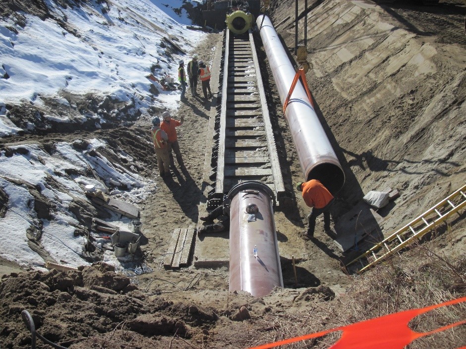 Construction work on Line&nbsp;3 Replacement Program, October 2017
