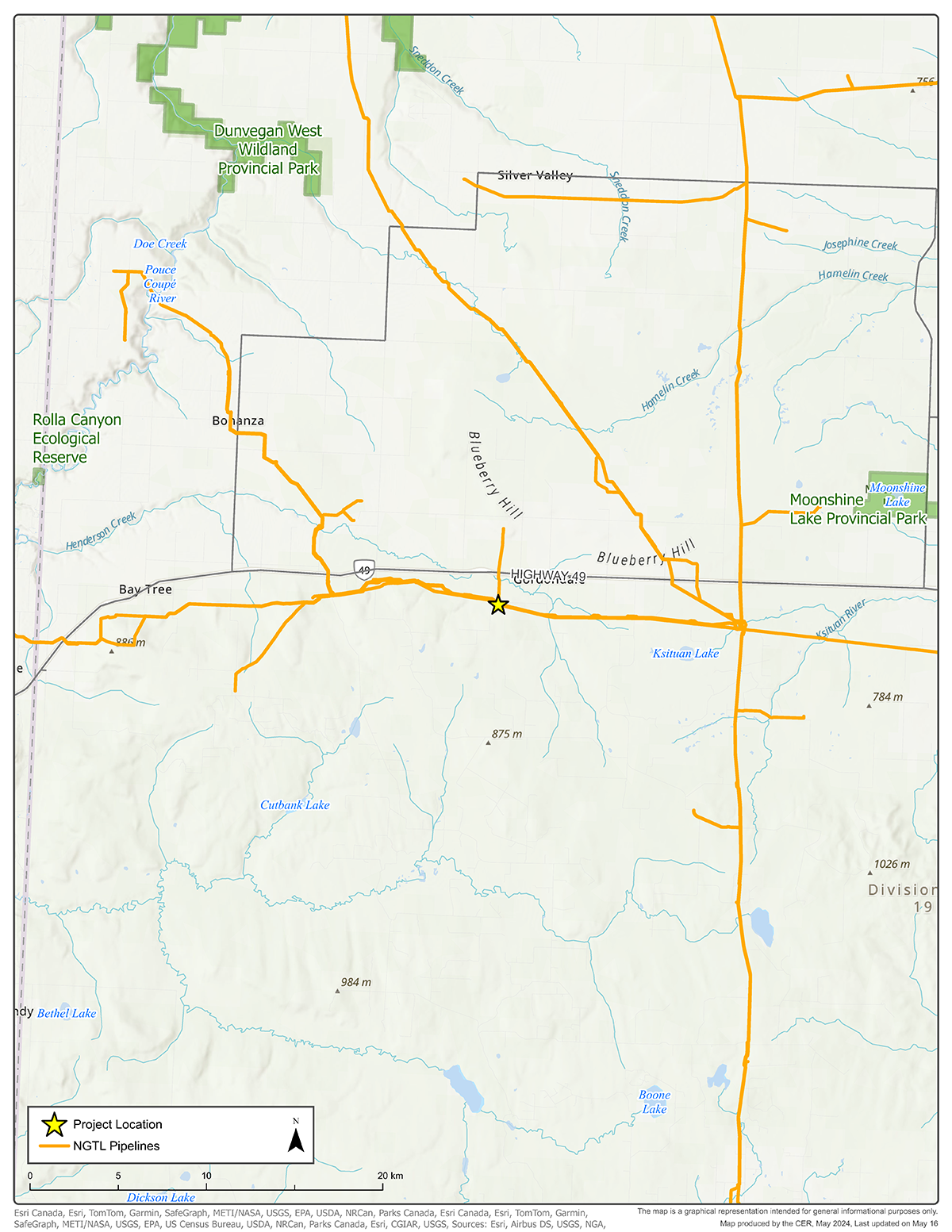 NOVA Gas Transmission Ltd. &ndash; Blueberry Hill South Receipt Meter Station map