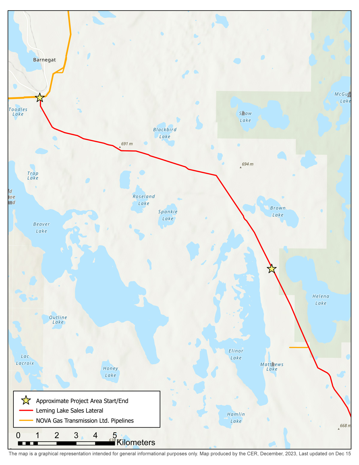 NOVA Gas Transmission Ltd. &ndash; Leming Lake Sales Lateral Loop (Field Lake Section) map
