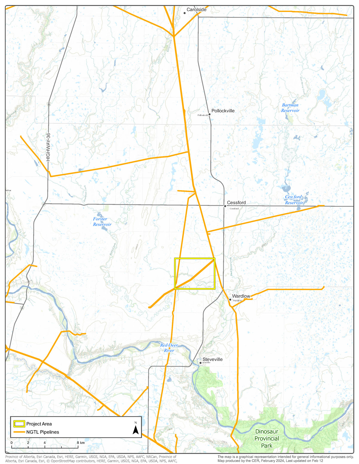 NOVA Gas Transmission Ltd. &ndash; NPS&nbsp;6 Gregory Northeast Lateral Modifications map