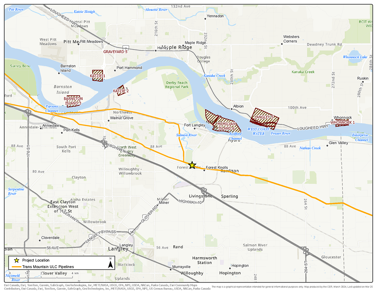 Trans Mountain Pipeline ULC &ndash; Salmon River Replacement Project map