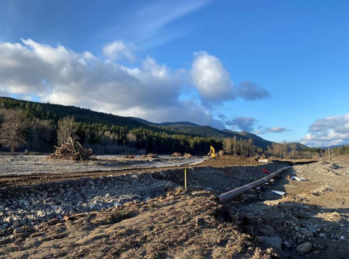 Figure&nbsp;4 &ndash; Heavy machinery is used to create new access roadway.