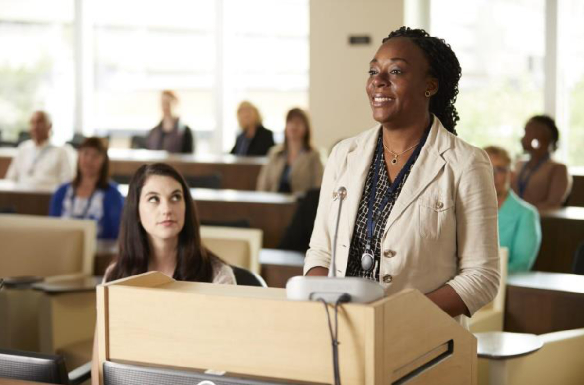 Figure&nbsp;6 &ndash; Participant attending a detailed route hearing.