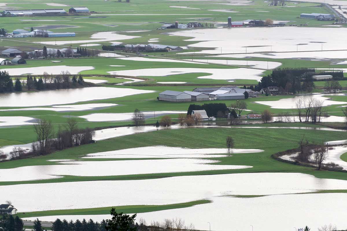 Figure&nbsp;7 &ndash; Flooded farmland in British Columbia.