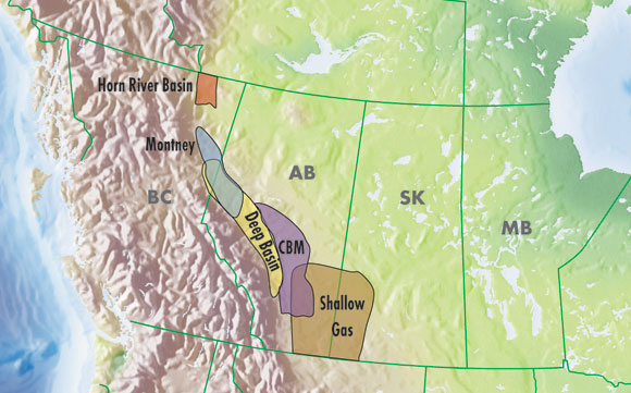 Figure&nbsp;5.3 - Western Canada Natural Gas Production Regions