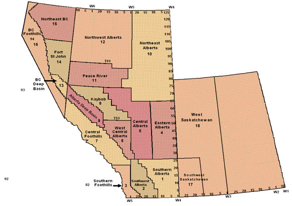 Figure&nbsp;1: Regional Map - Western Canada Sedimentary Basin
