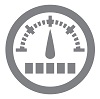 A grey and white illustration of a dial face.