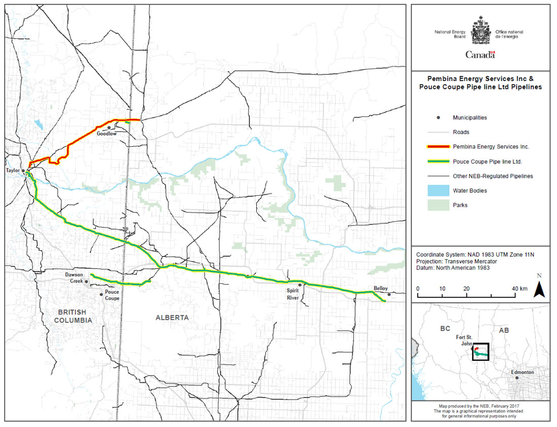 Figure 1: Pembina Energy Services Inc. and Pouce Coupé Pipe Line Ltd.