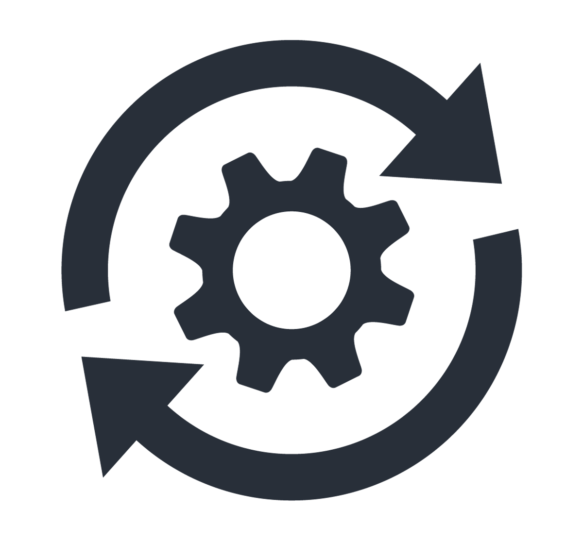 Icon &ndash; Gear surrounded by two directional arrows