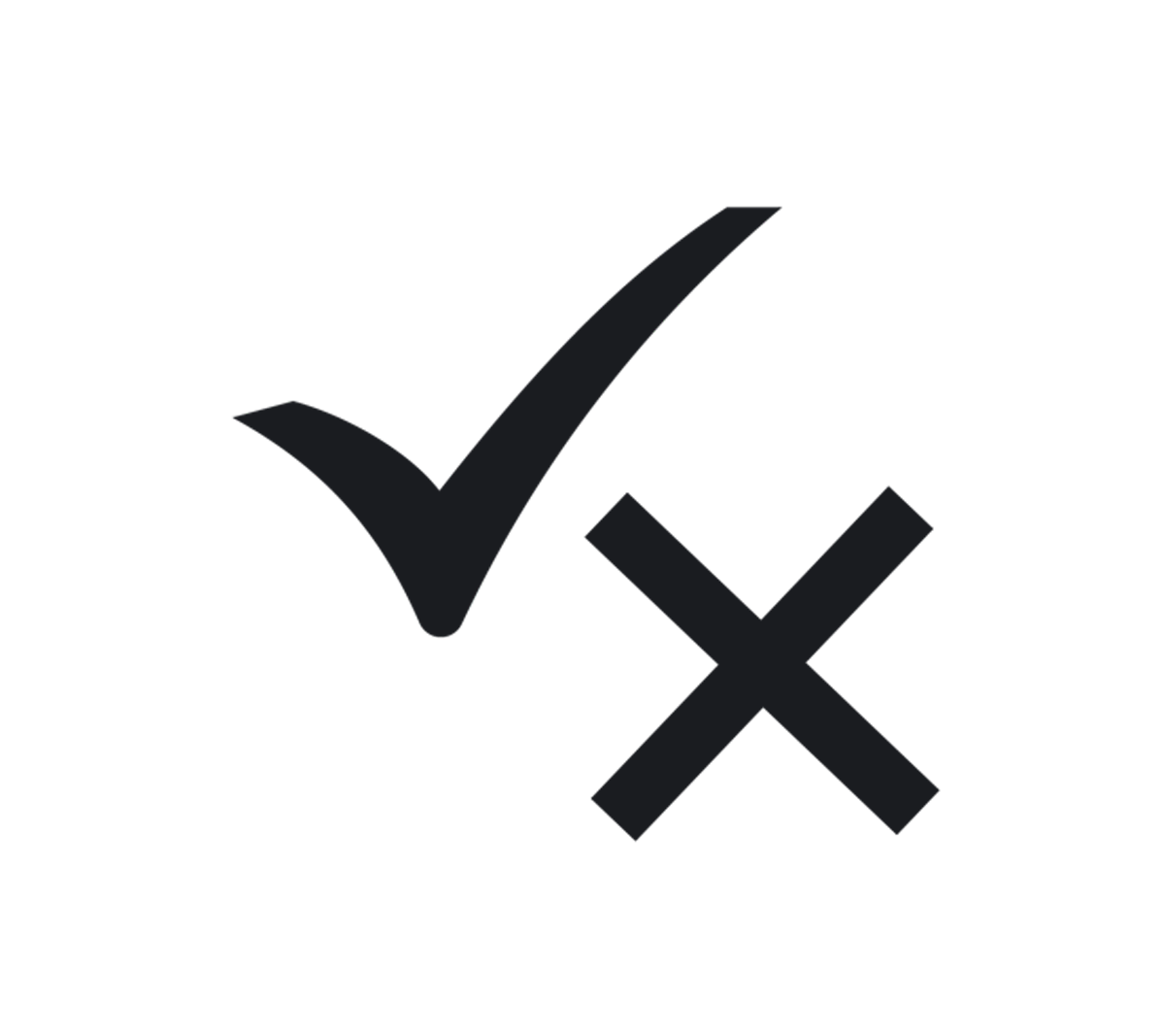 Icon &ndash; Check mark and an x