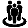 Icon &ndash; Three people representing human resources
