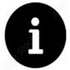 Icon &ndash; Letter i in white inside a black circle illustrating information resources