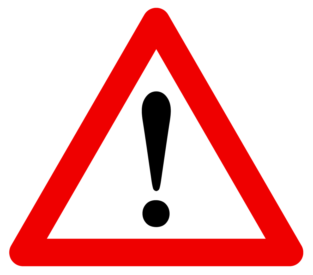 Icon &ndash; A red triangle with a black exclamation mark inside