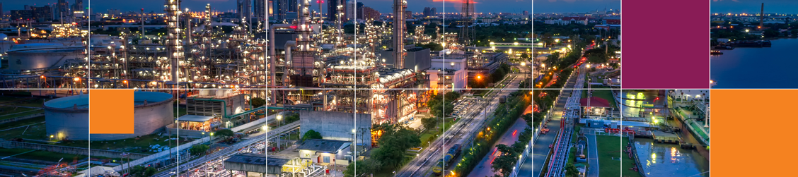 Banner showing aerial view of Oil Refinery Plant