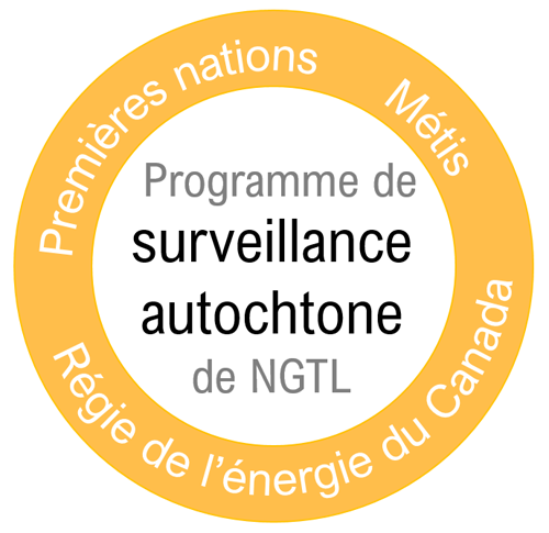 Description&nbsp;: Le graphique ci-dessus montre que le programme de surveillance autochtone de la Régie pour le réseau de NGTL est un partenariat entre la Régie de l’énergie du Canada et de nombreuses organisations des Premières Nations et métisses en Alberta.