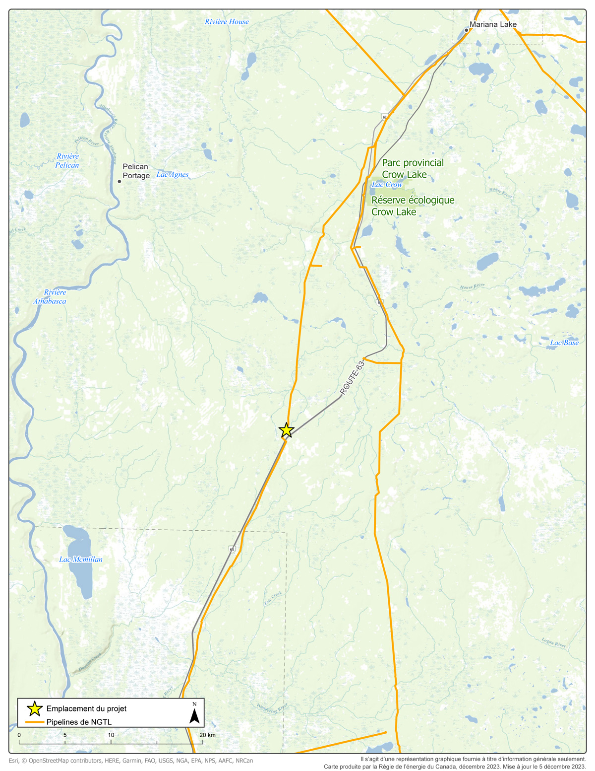 Carte &ndash; NOVA Gas Transmission Ltd. &ndash; Doublement de la canalisation latérale au point de vente Leming Lake (section Field Lake)