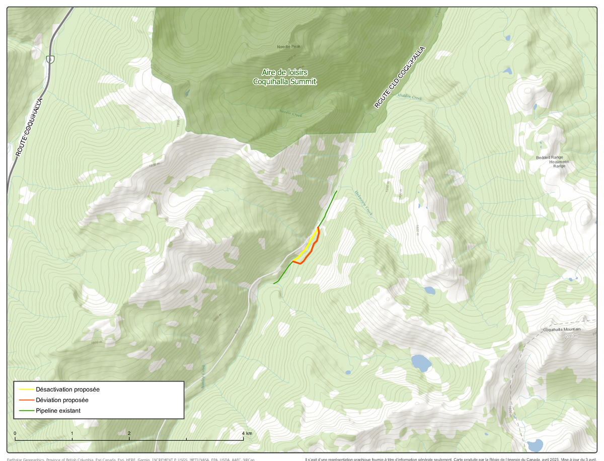 Carte &ndash; Trans Mountain Pipeline ULC &ndash; Projet de remplacement de l’ouvrage de franchissement no&nbsp;10 de la rivière Coquihalla