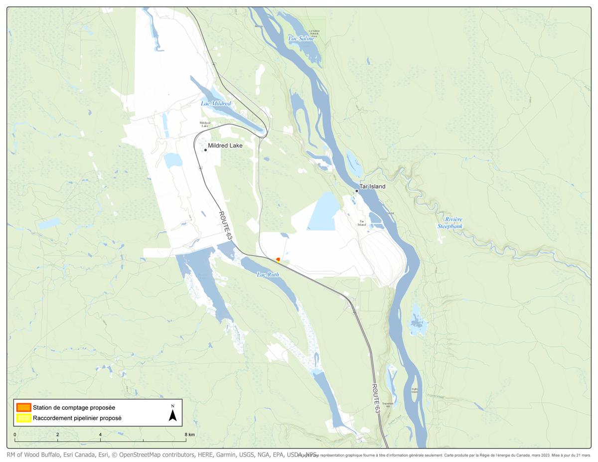 Carte &ndash; NOVA Gas Transmission Ltd. &ndash; Projet de station de comptage au point de vente Mildred Lake West