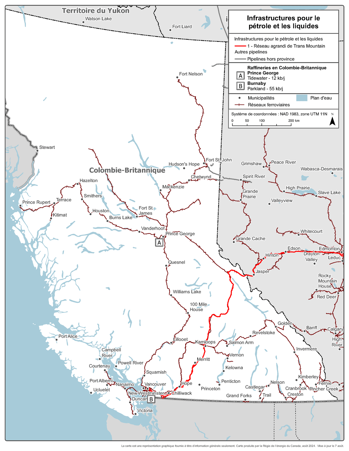 Figure 4 – Carte des infrastructures du pétrole brut