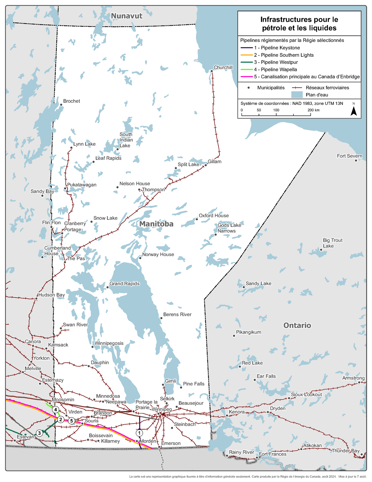 Figure 4 – Carte des infrastructures du pétrole brut