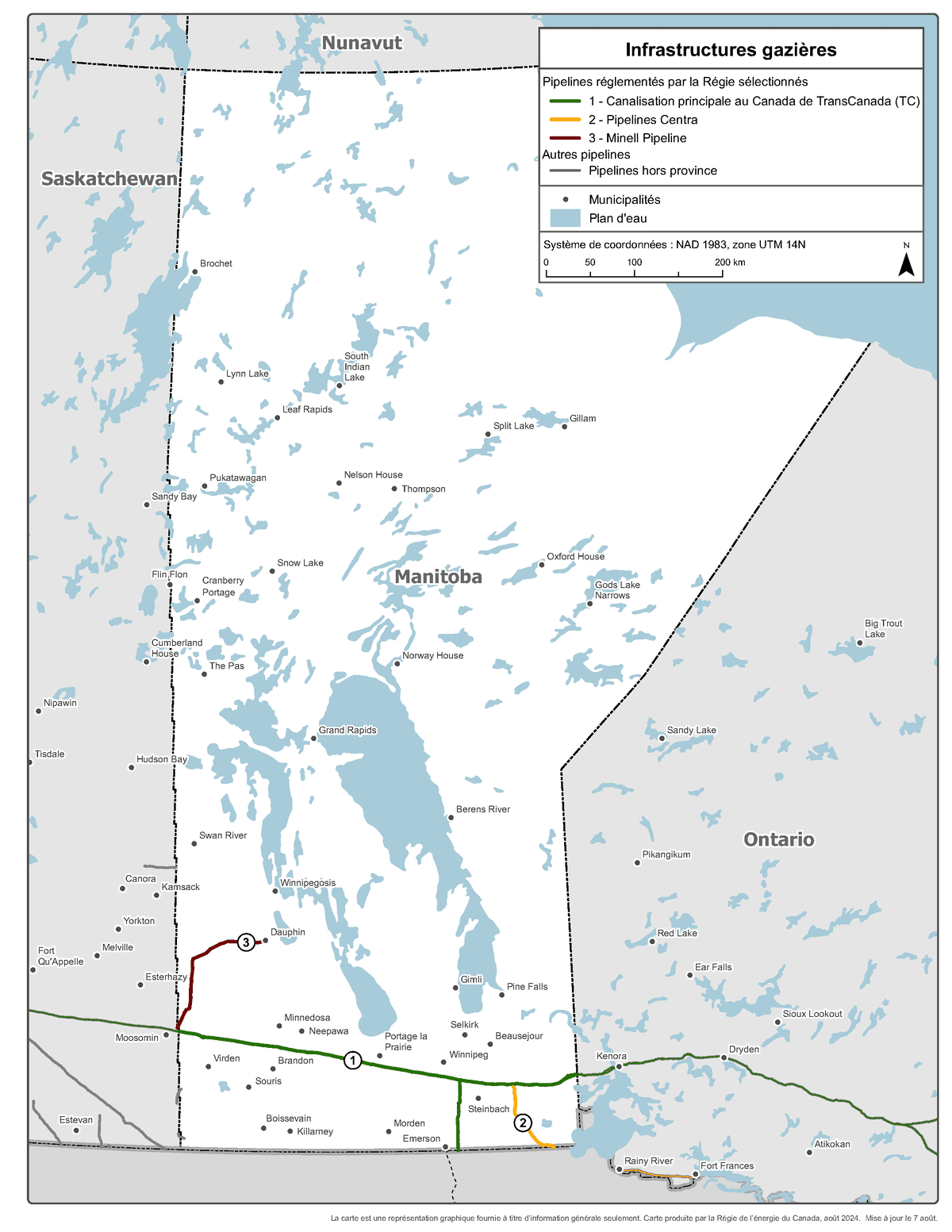 Figure 5 – Carte des infrastructures du gaz naturel