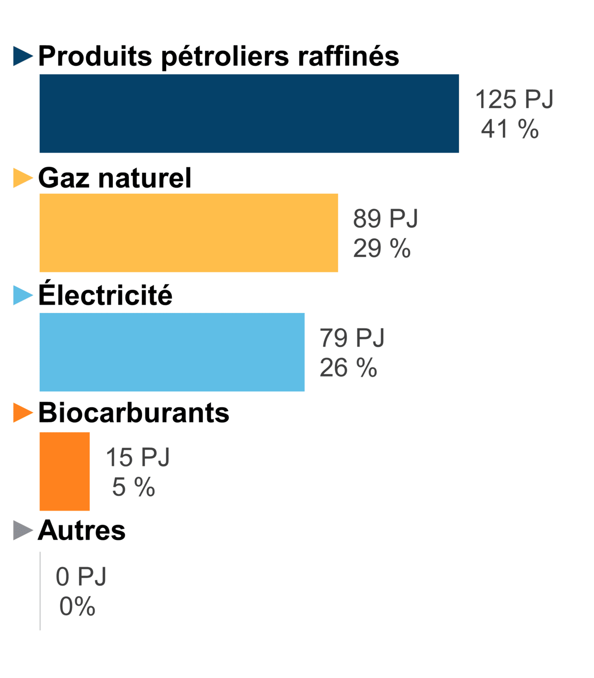 Figure 7 - Demande pour utilisation finale selon le combustible (2020)
