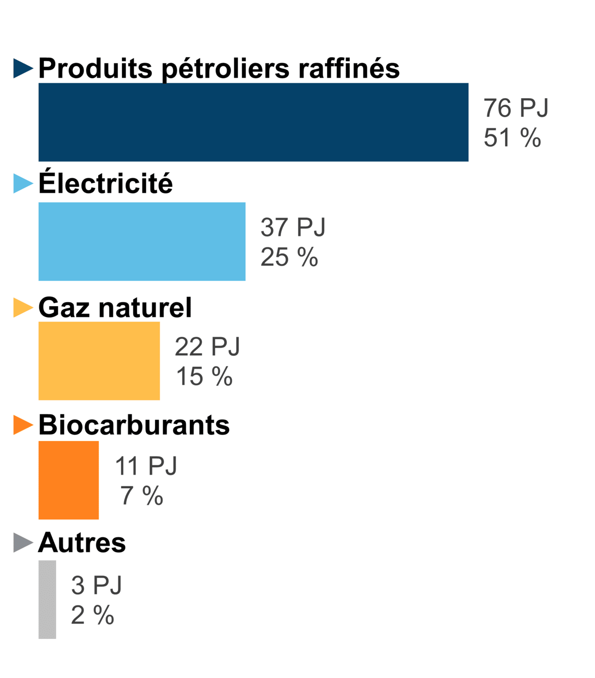 Figure 6 - Demande pour utilisation finale selon le combustible (2020)