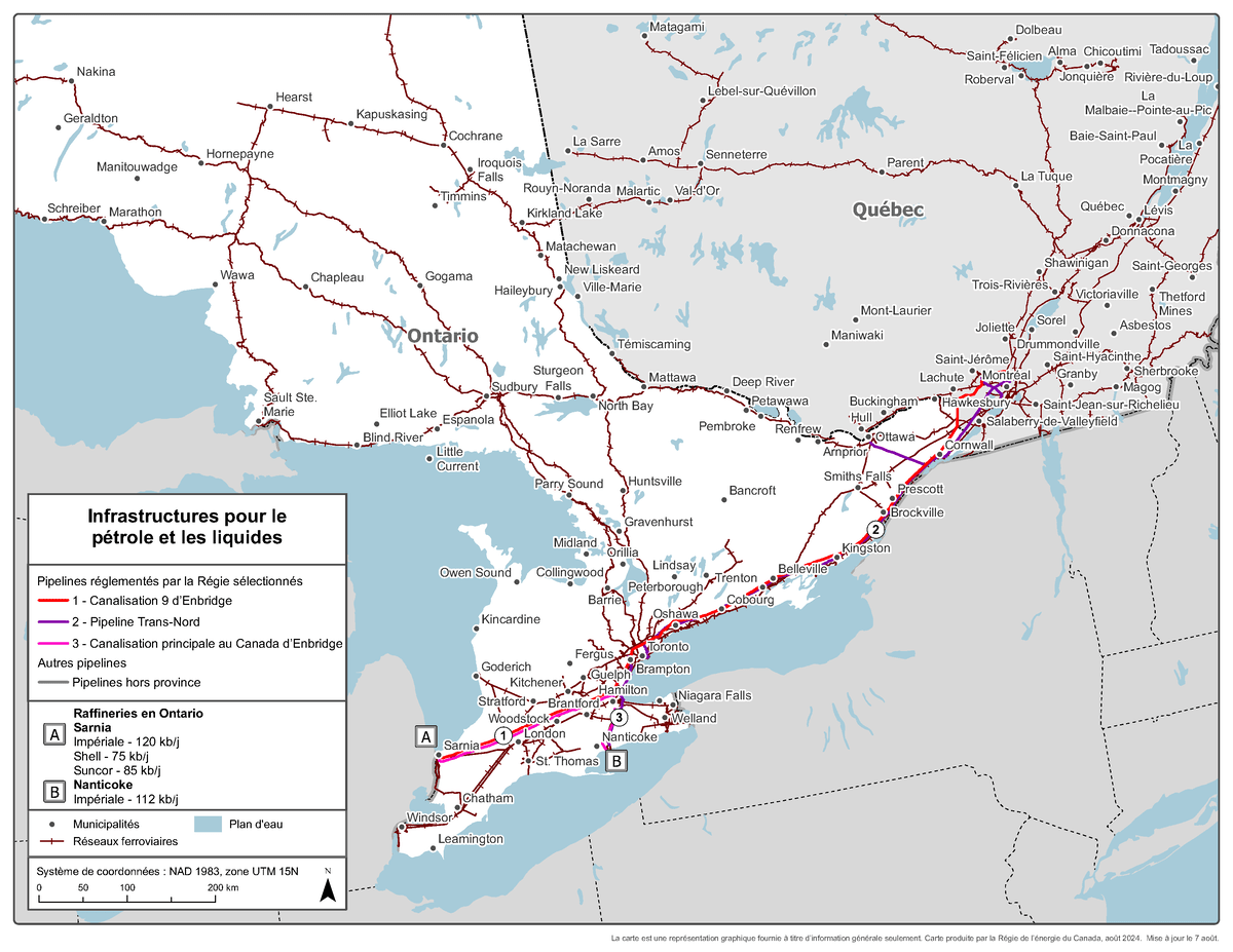 Figure 4 – Carte des infrastructures du pétrole brut