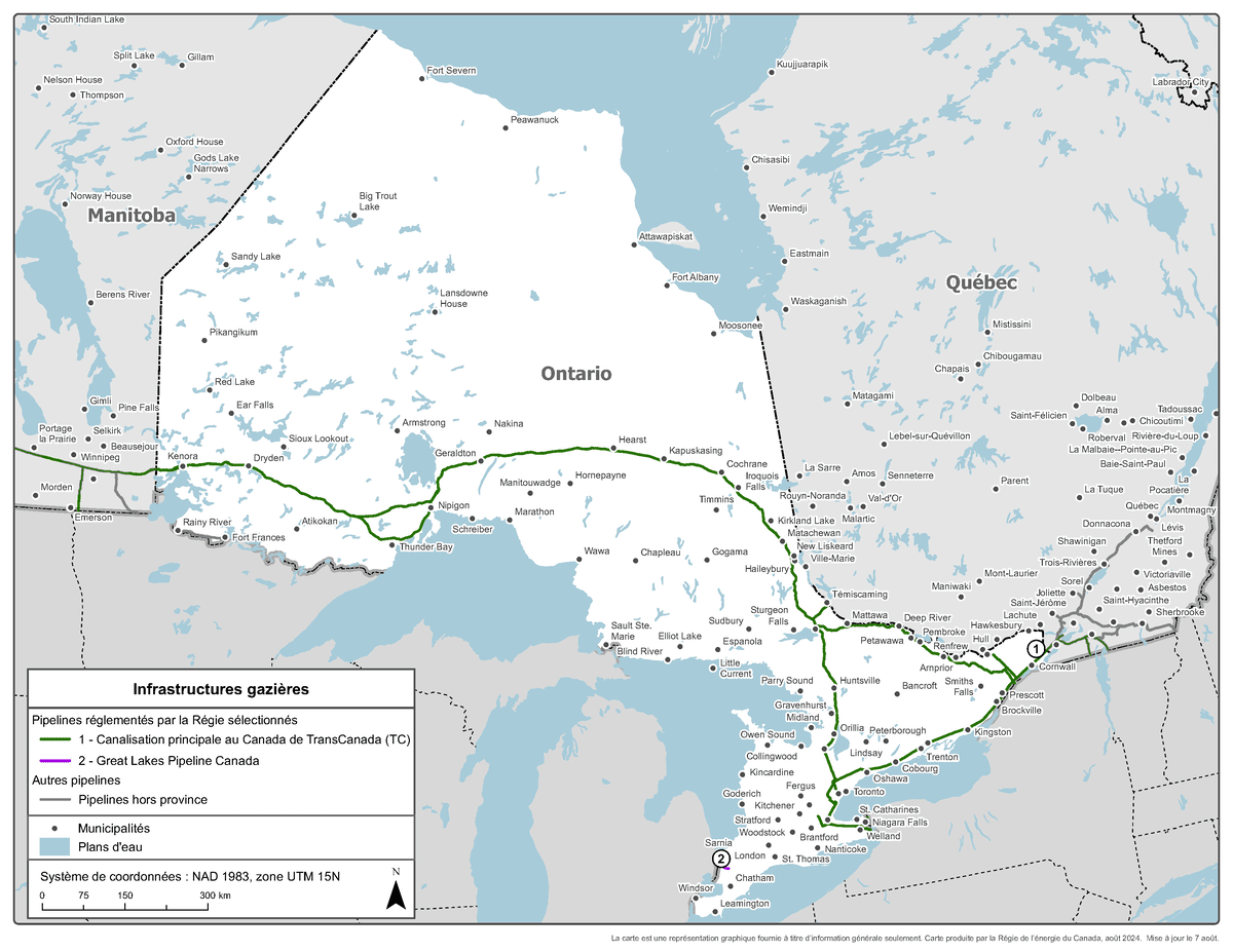 Figure 5 – Carte des infrastructures du gaz naturel