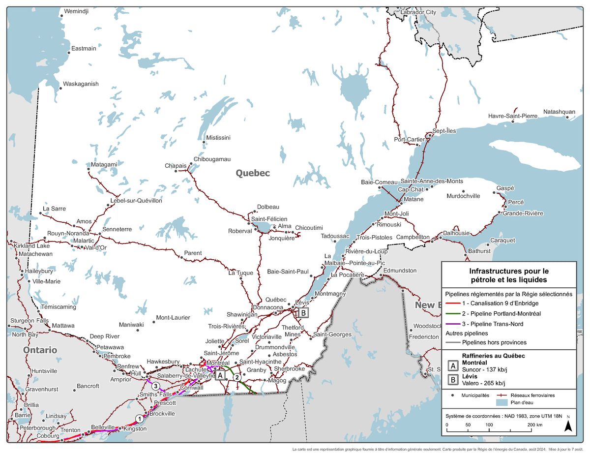 Figure 3 – Carte des infrastructures du pétrole brut
