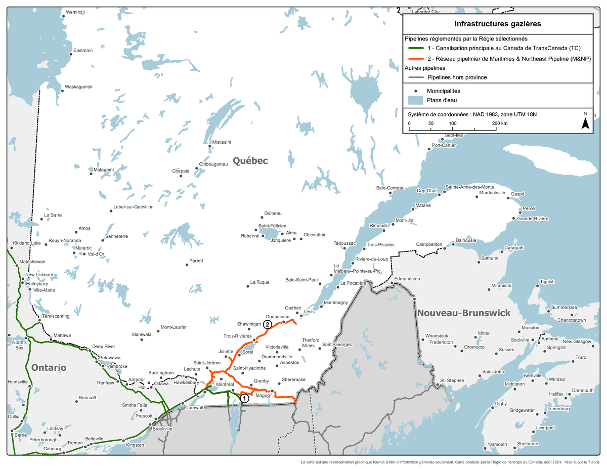 Figure 4 – Carte des infrastructures du gaz naturel