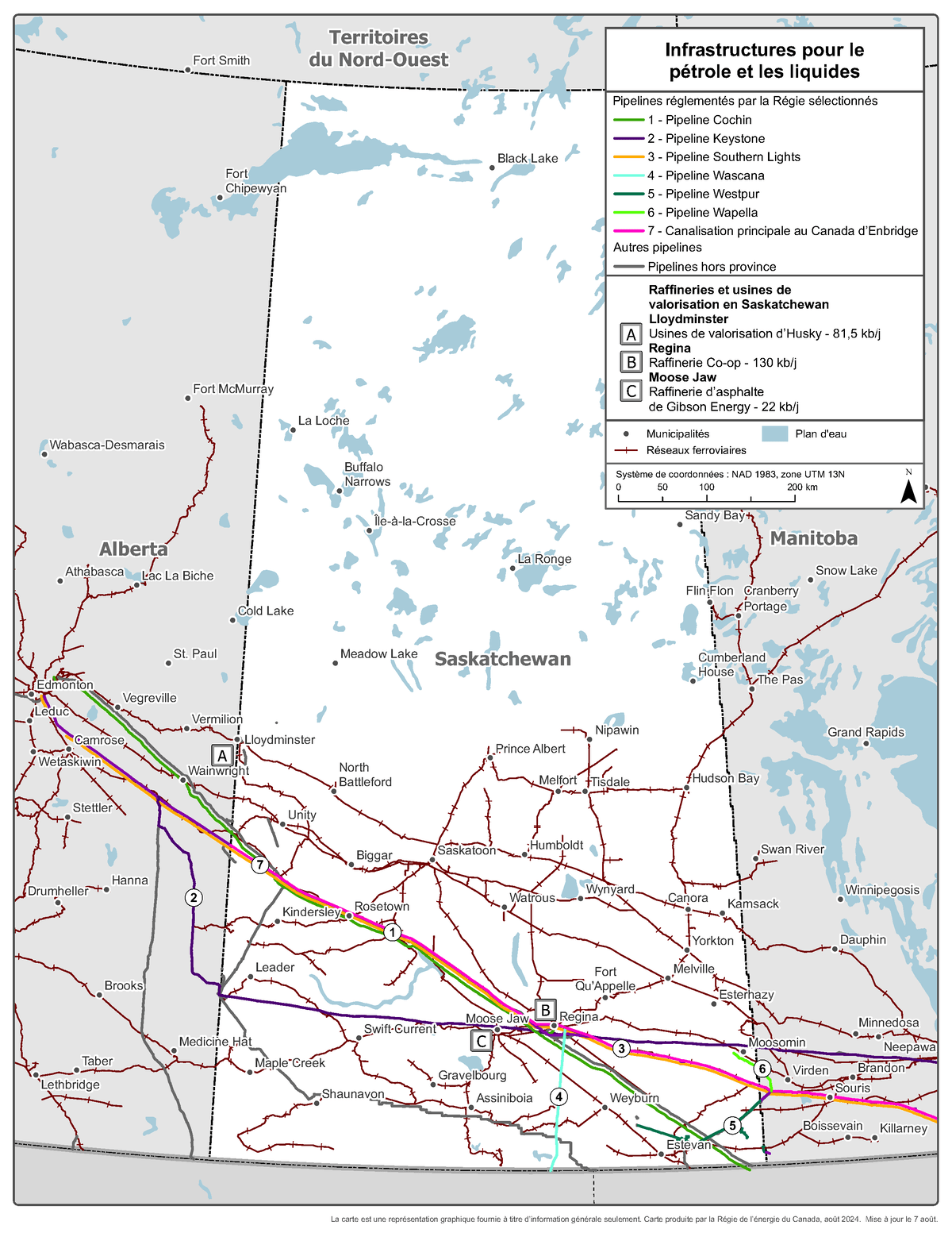 Figure 4 – Carte des infrastructures du pétrole brut